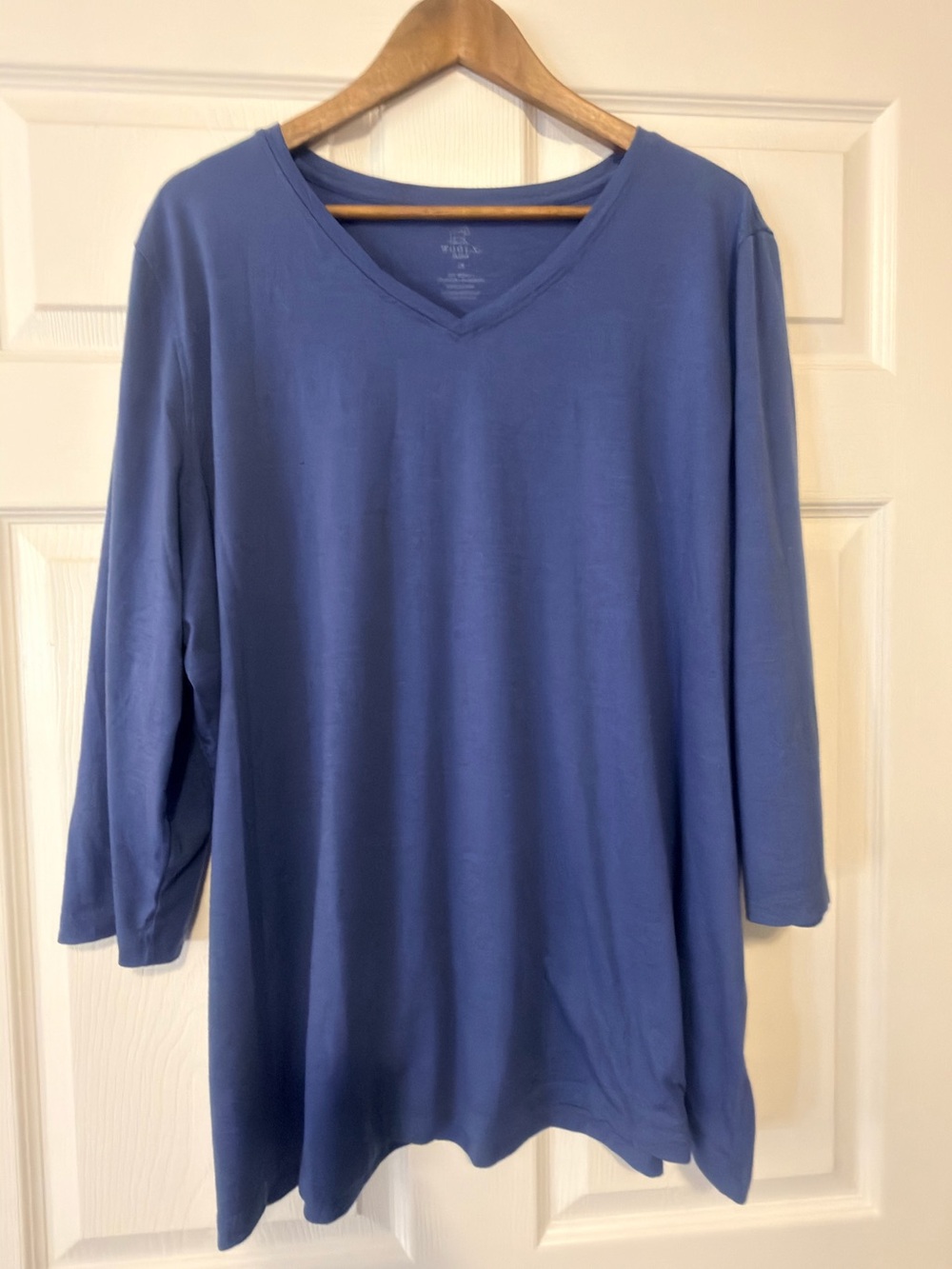 Woolx Elena 3/4 Sleeve V-Neck - Oceanside Blue 2X (Like New)